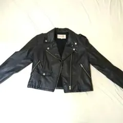 黒 レザー ダブルライダースジャケット