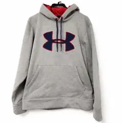 アンダーアーマー　フード付パーカー　メンズ　 L相当　 グレー×ネイビー