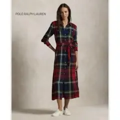 POLO RALPH LAUREN チェック コットンブレンド シャツドレス　2