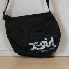 X-girl メッセンジャーバッグ ブラック ロゴ入り 軽い