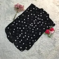 ☆美品(ジーナシス)　ボックスブラウス　黒白ドット　シフォン系　F