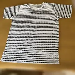 【新品　最終】MORNING AFTER 紺と白のレース　ボーダー　半袖　 L