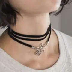 PAGEBOY ベロアチョーカー フラワー ネックレス