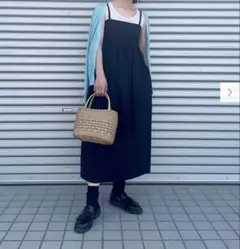 リネンブレンドギャザーキャミソールワンピース