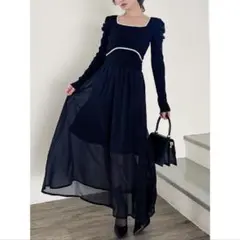 【新品タグ付き】【RESEXXY】ドッキングニットフレアワンピース　秋　冬