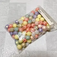 アクリルビーズ 多面カット パステル 8mm アクセサリーパーツ