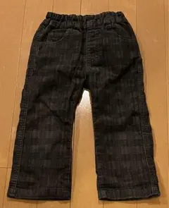 無印良品　キッズ　チェック柄　長ズボン　コーデュロイ　90