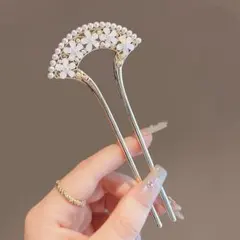 かんざし パール 花 フラワー ゴールド 和装 髪飾り 結婚式 卒業式 入学式