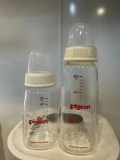 Pigeon スリムタイプ哺乳瓶2本セット耐熱ガラス製 120ml 200ml