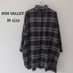 【SUN VALLEY】コットン100%綾織起毛チェック柄チュニック 柔らか秋冬