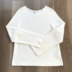 UNIQLO 3Dコットンクルーネックセーター　ホワイトSサイズ