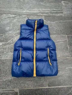 John bull 青ダウンベスト　フード付　ダブルジップ