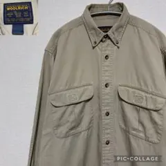 WOOLRICH（ウールリッチ）ベージュ長袖アウトドア・ワークシャツ フェード