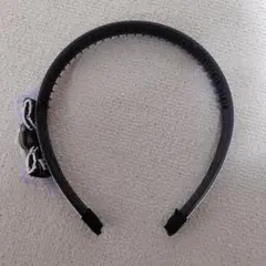 ピアノ柄リボンカチューシャ　紫　キッズ　ヘアアクセサリー