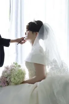 レース装飾付きロングウェディングベール