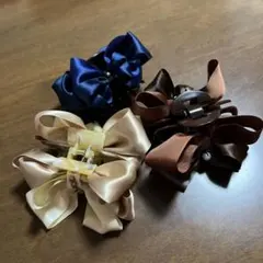 未使用　リボンヘアクリップ3個セット