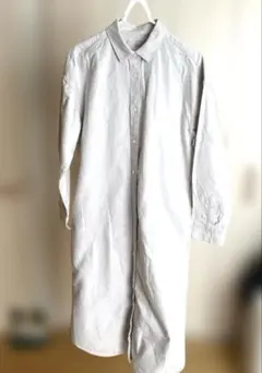 【無印良品】リネンシャツワンピース　 M-Lサイズ