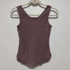 GU リブ2WAYタンクトップ ピンク　S