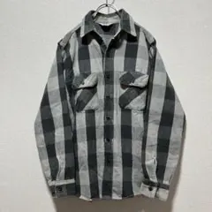 ファイブブラザー 80年代 ヘビーネルシャツ バッファローチェック 黒