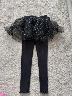 SHEIN チュチュ付きブラックレギンス 6Y