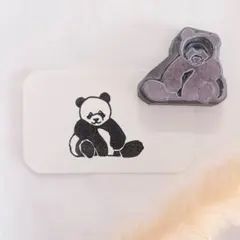 消しゴムはんこ　パンダのハンコc