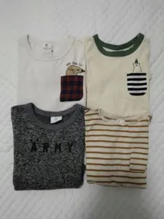 ベビー　男の子　カットソートレーナー4枚まとめ売り長袖Tシャツ　H&Mシシュノン