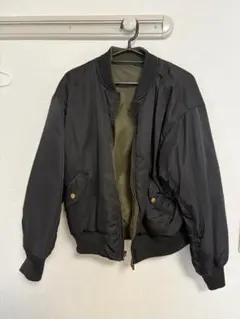ブラック カーキ リバーシブルMA-1ジャケット