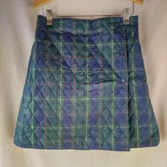ユニクロ 防風 ウォームイージー ラップ スカート チェック グリーン ひざ掛け