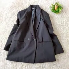 ZARA テーラードジャケット 黒 ダブルブレスト S フォーマル　ブラックのサムネイル