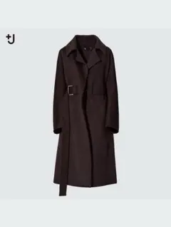 ＋j ダークブラウン　カシミヤブレンドラップロングコートのサムネイル