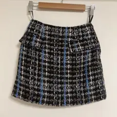MOUSSY ツイード ミニスカート ブルーのサムネイル