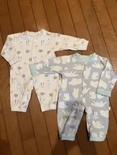 ロンパース・カバーオール 2点セット (北極熊/食器)