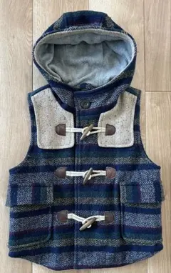 CUBE SUGER フード付きウール混紡ダッフルベスト