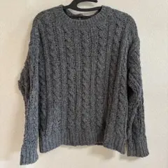 AMERICAN EAGLE グレー ケーブルニット セーター