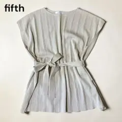 fifth フィフス ウエストリボン リブニット トップス アイボリー ベージュ