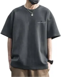 Ｔシャツ メンズ 半袖 グレー 夏 綿 シンプル Sサイズ