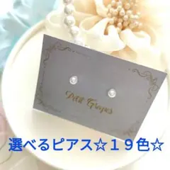 選べる１９色☆ミニパールピアスお試し２個セット