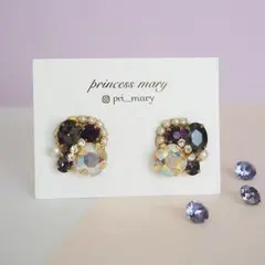 先着1名様限定♡オーロラホイルのパープル bijouピアス