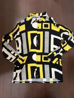 髙*歩様 アニエス・ベー　HOMME 幾何学模様 長袖シャツ サイズ2