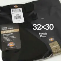 32×30【新品 未使用】ディッキーズ　ダブルニー　85283　BLACK