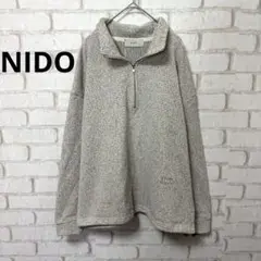 【美品】NIDO 襟付きプリーツ ハーフジップ L メンズ