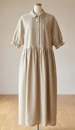 新品 立川限定 サマンサモスモス リネンタックパフスリーブワンピース