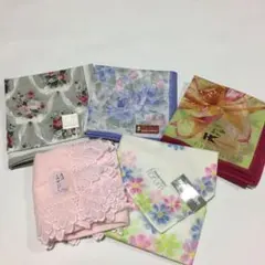新品 花柄 ハンカチ5枚セット
