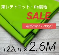 iw50-15⭐️激安⭐️東レテトニット・Pe裏地ライムG122cm×260cn