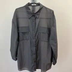 COLZA グレー 長袖シャツ・シースルー（L）