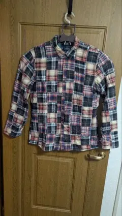 R. NEWBOLD チェック柄　パッチワーク 長袖シャツ XL