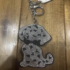 犬型キーホルダー スワロフスキー風