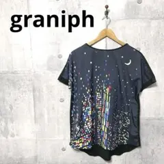 graniph グラニフ レディース フロントプリントカットソー F ブラック