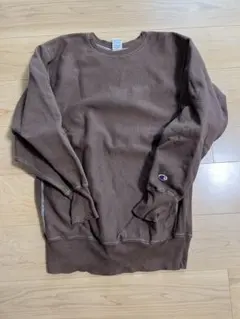 90s 目無し 刺繍タグ XL チャンピオン リバースウィーブ スウェット 茶