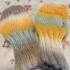 ハンドウォーマー【ゆびなし手袋・長めサイズ】【手編み手袋】【匿名発送】